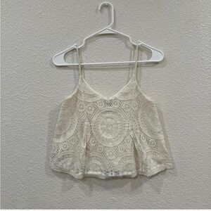 American Eagle Outfitters Cream Cropped Camisole
